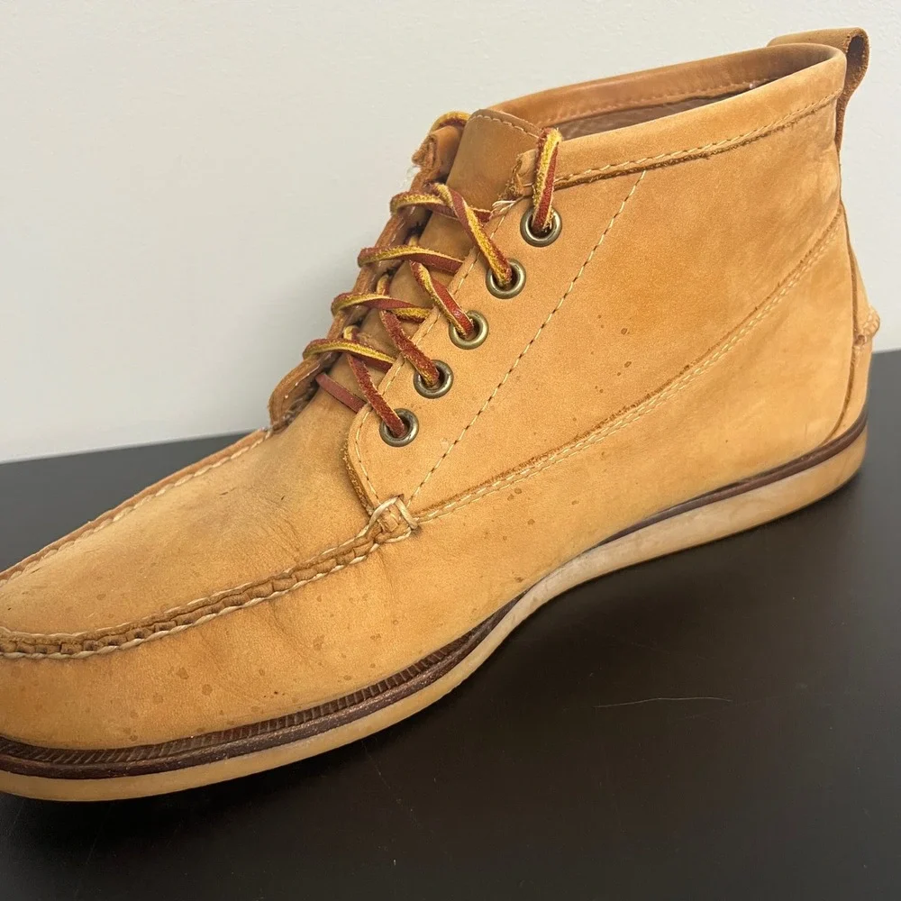LL Bean Signature Mens Tan Leather Boots 281251 Size 10.5 D